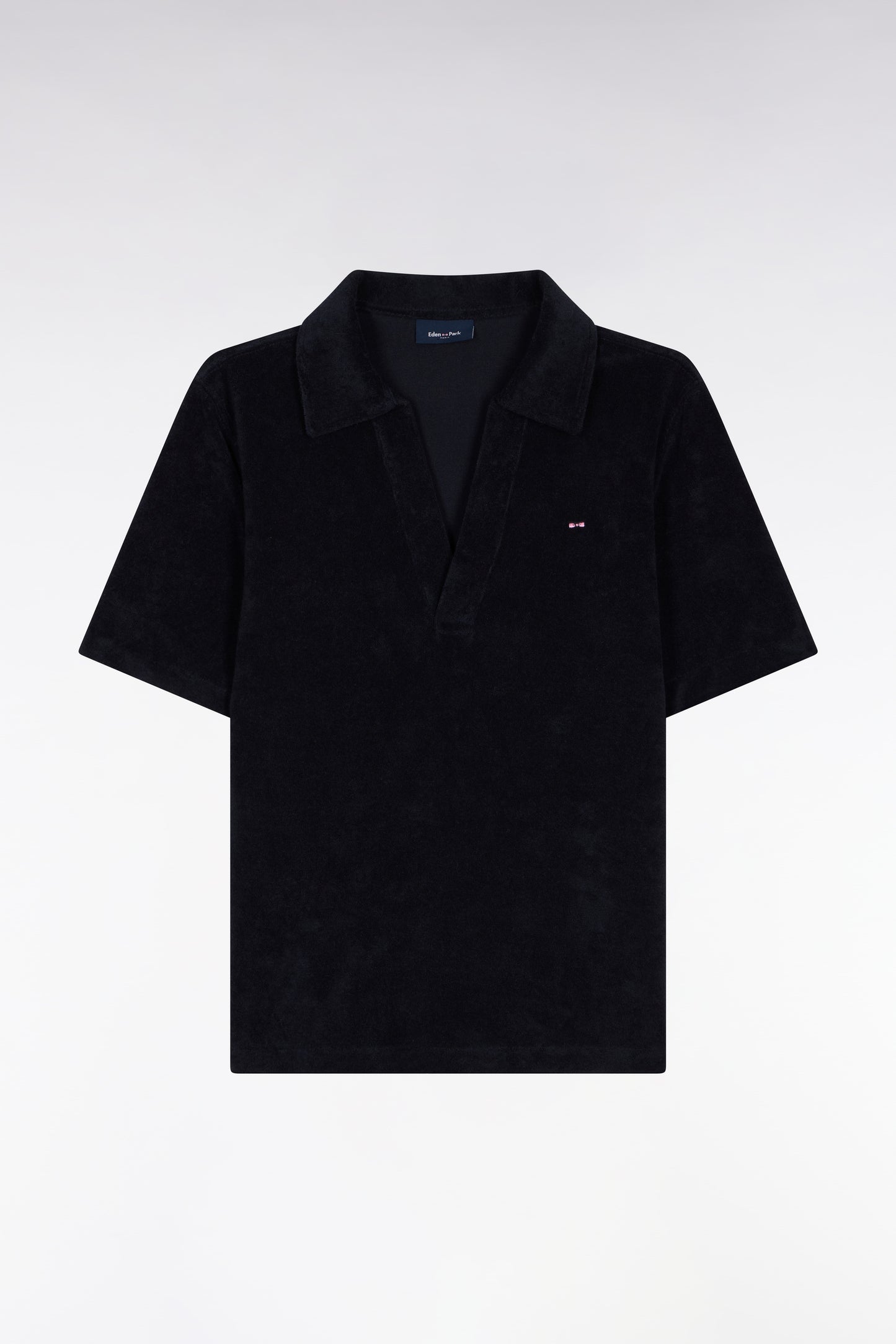 Polo à manches courtes en coton éponge marine coupe regular