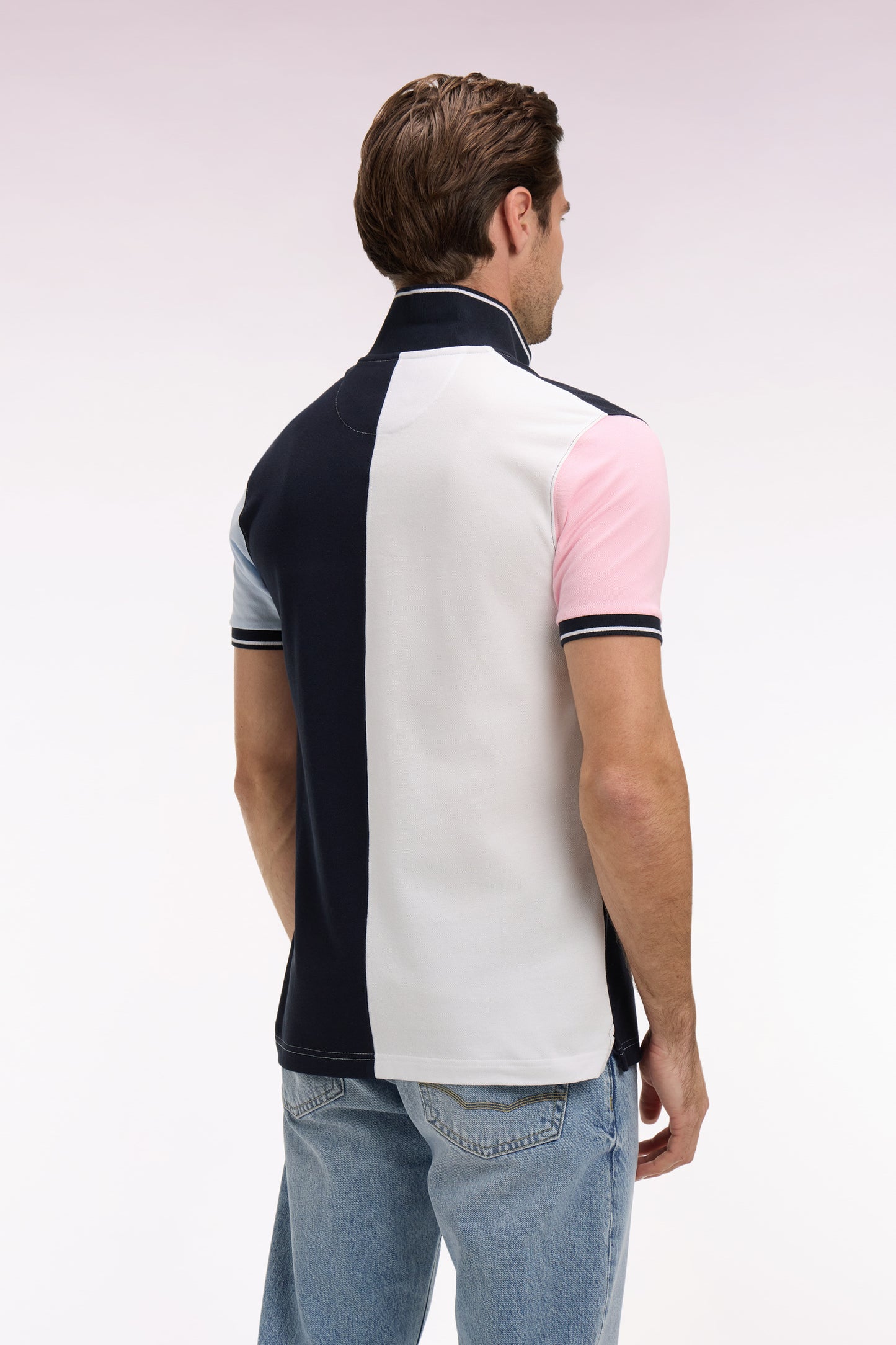 Polo à manches courtes en coton bicolore