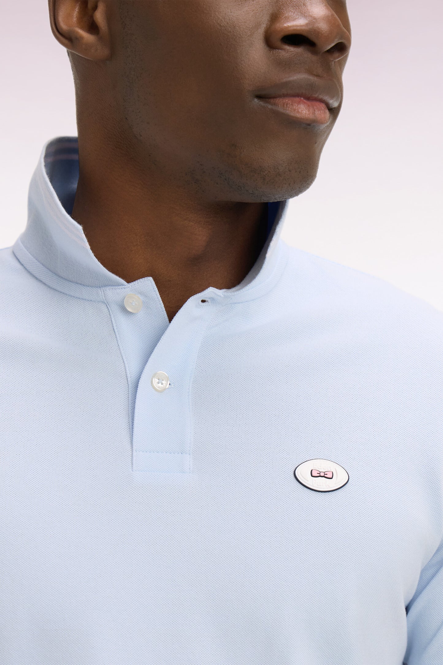 Polo à manches courtes en coton ciel