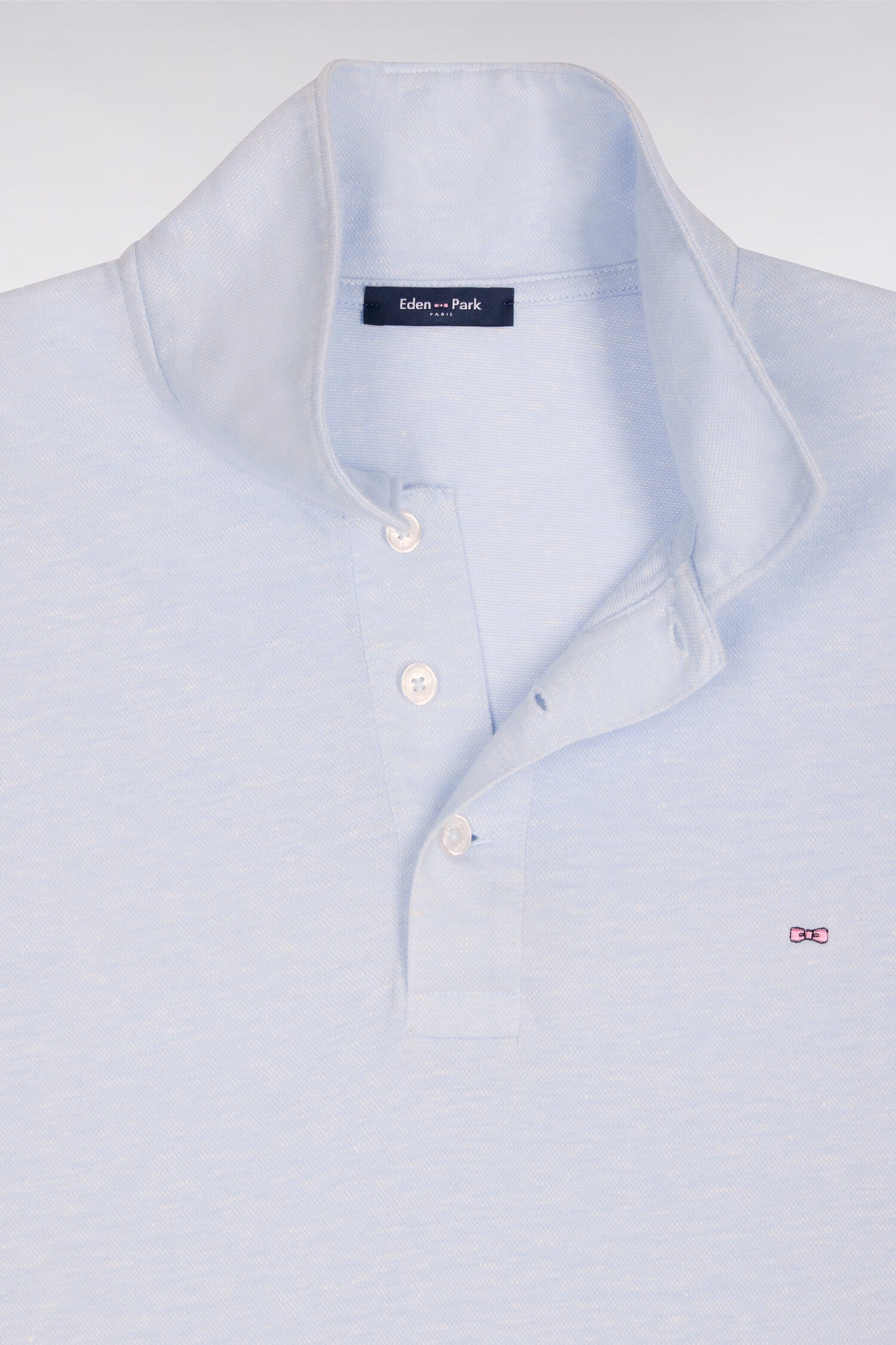 Polo à manches courtes en Oxford ciel coupe regular