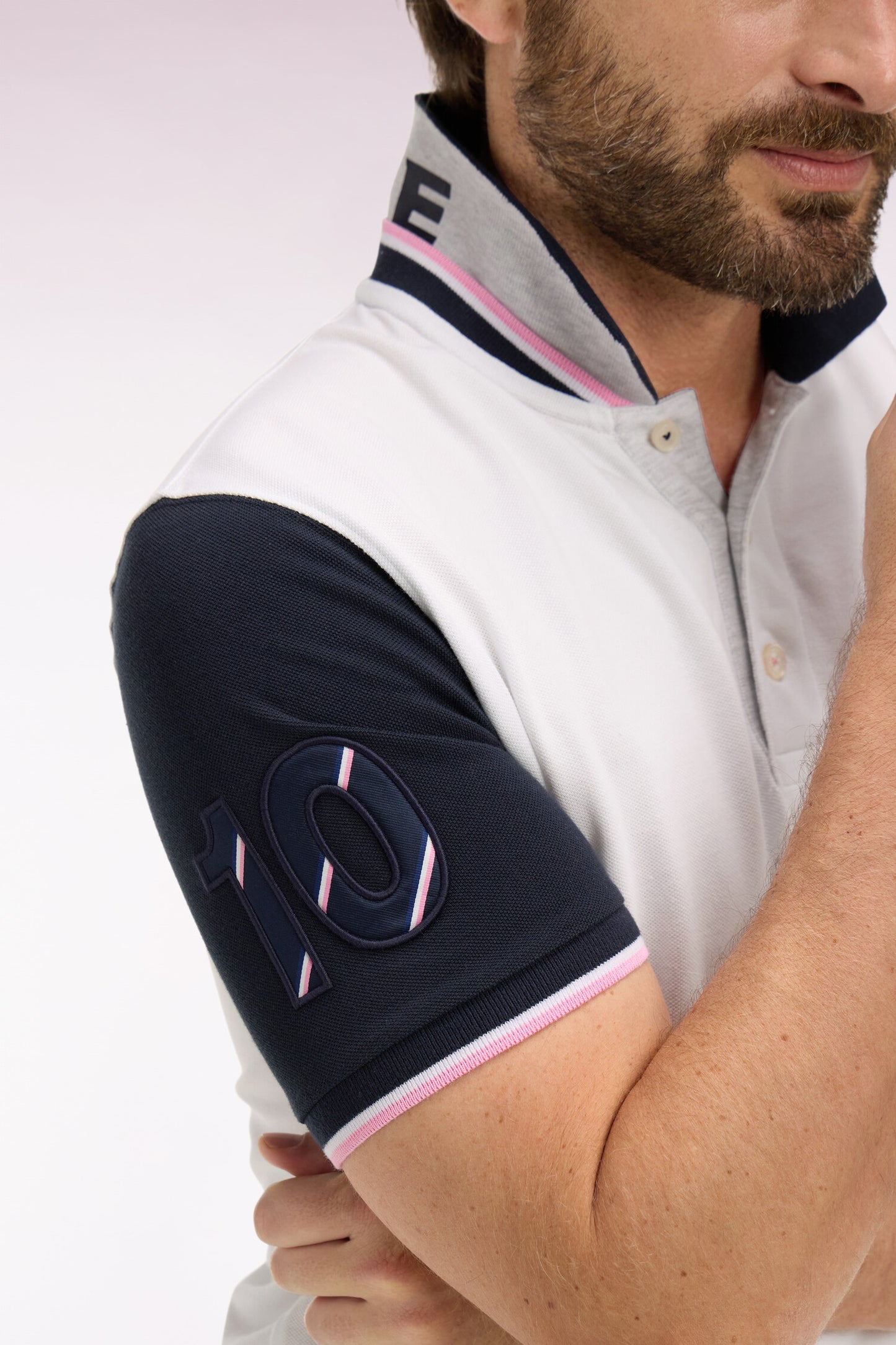 Polo à manches courtes XV de France en piqué coton blanc France