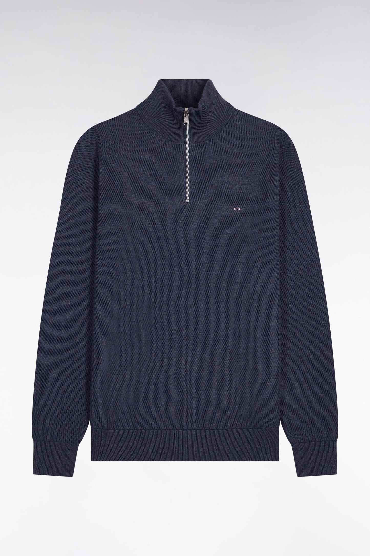 Pull col camionneur en coton bleu foncé