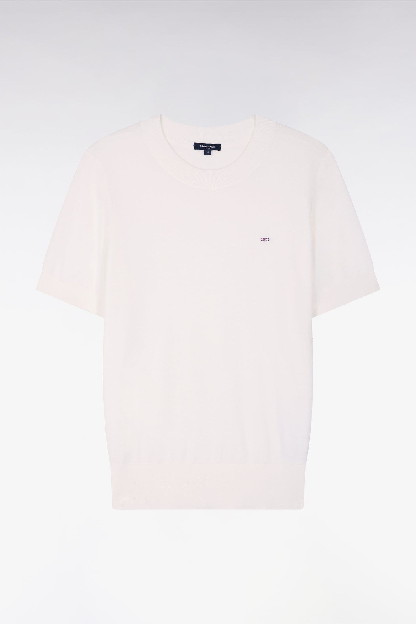 Pull à manches courtes blanc coupe regular