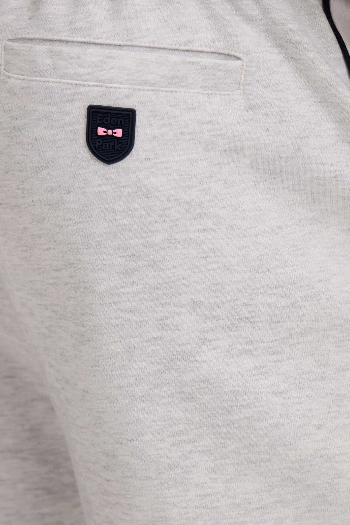 Short en interlock à découpes gris et blanc