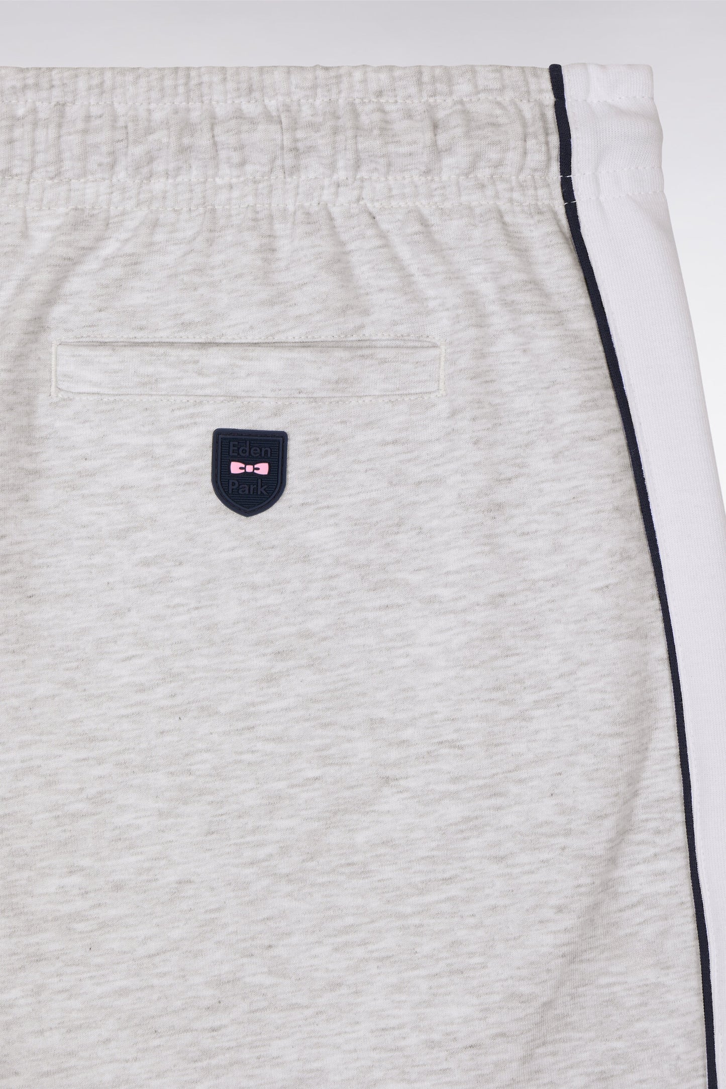 Short en interlock à découpes gris et blanc