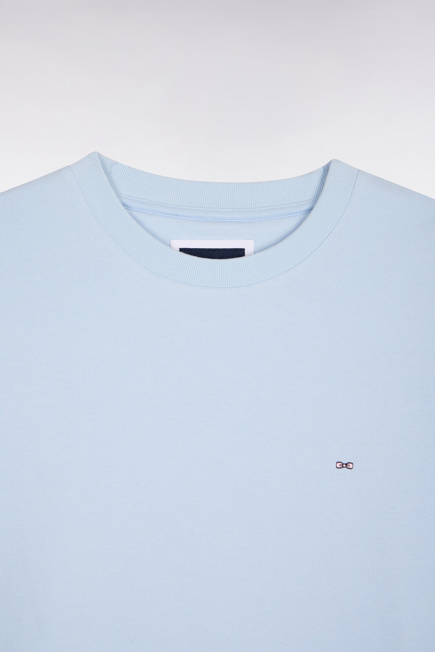 Sweatshirt uni en molleton coton bleu ciel