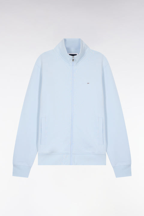 Sweatshirt zippé en molleton coton bleu ciel - Image 2
