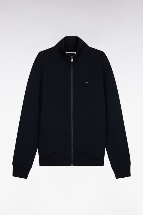 Sweatshirt zippé en molleton coton marine - Image 2