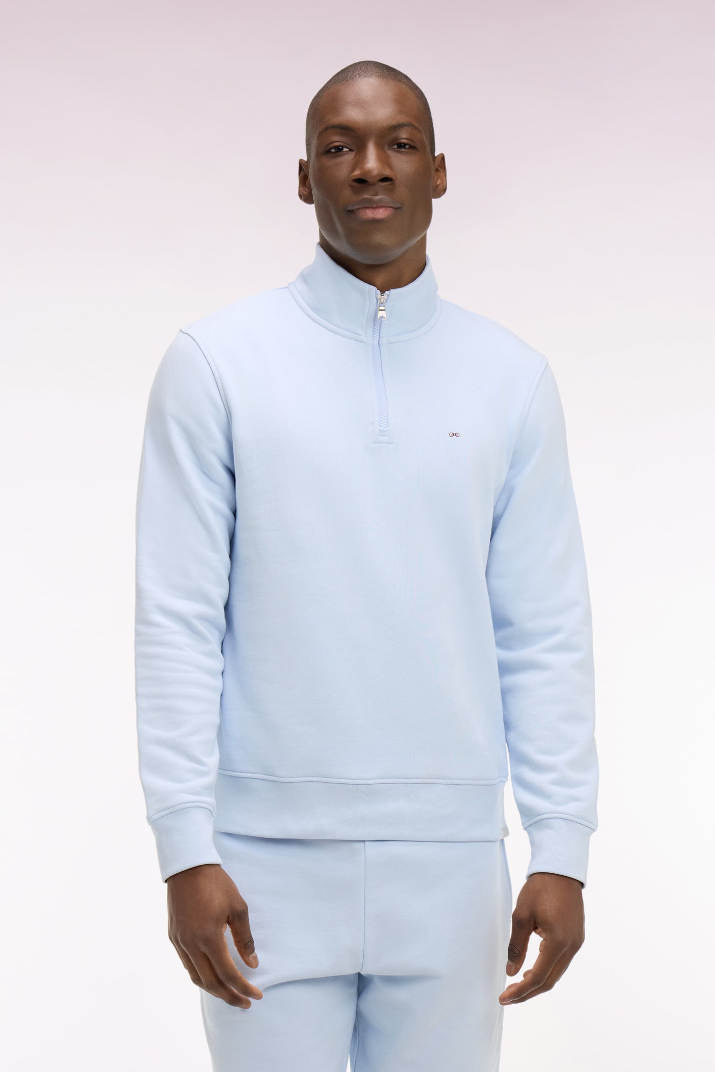 Sky cotton fleece trucker neck sweatshirt