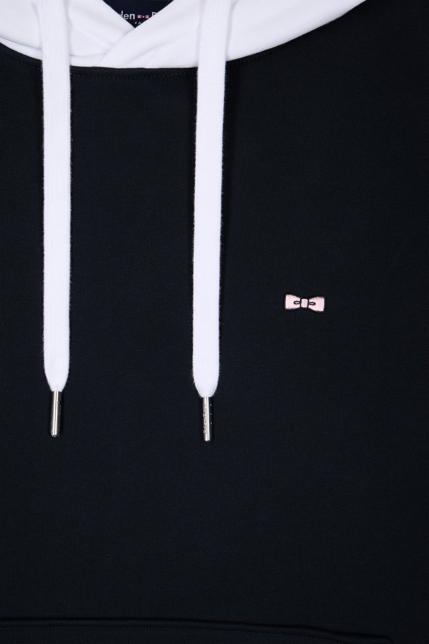 Sweatshirt à capuche en molleton coton découpes tricolores