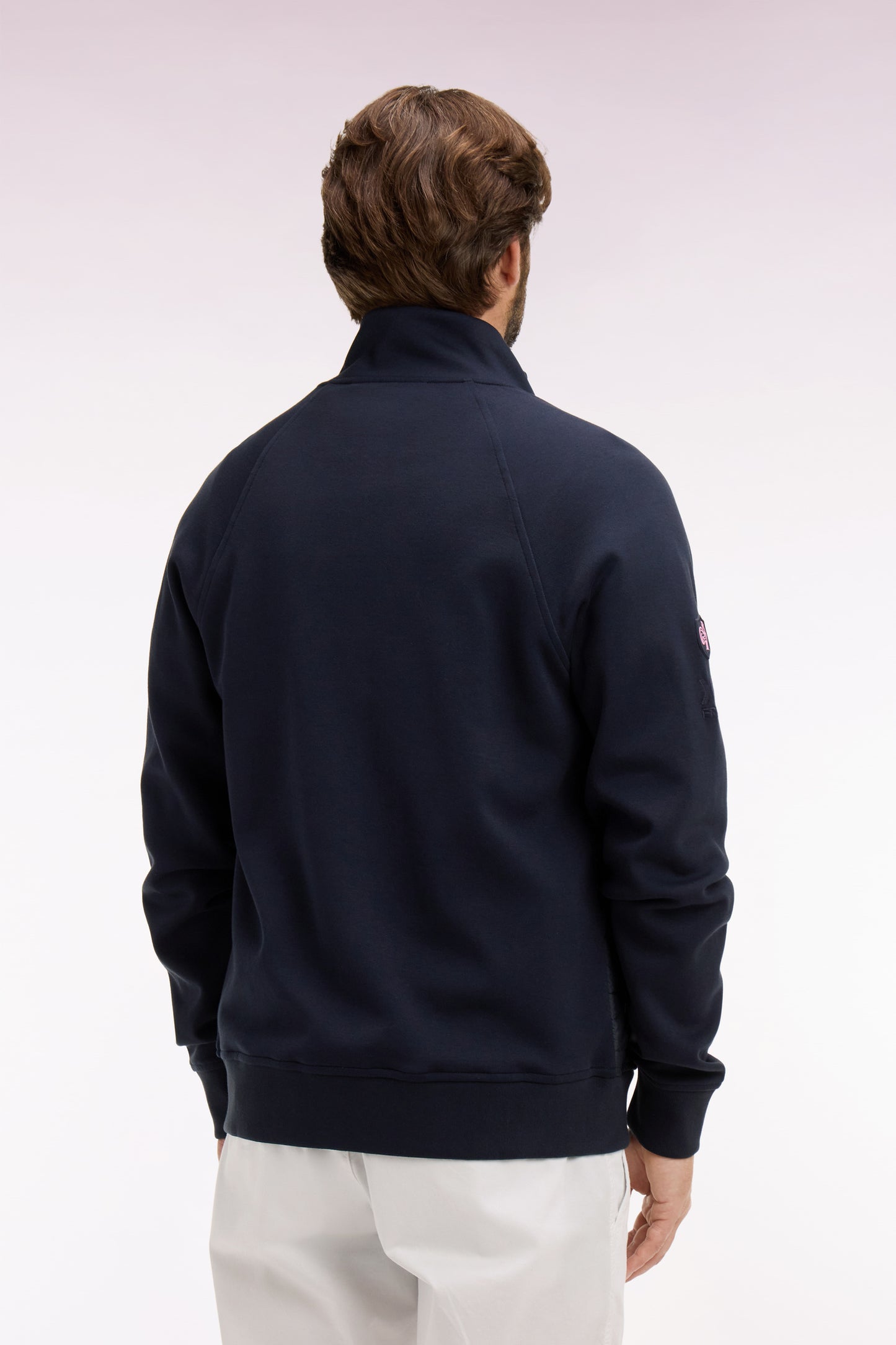 Sweatshirt zippé XV de France en molleton marine à parmenture matelassée coupe regular