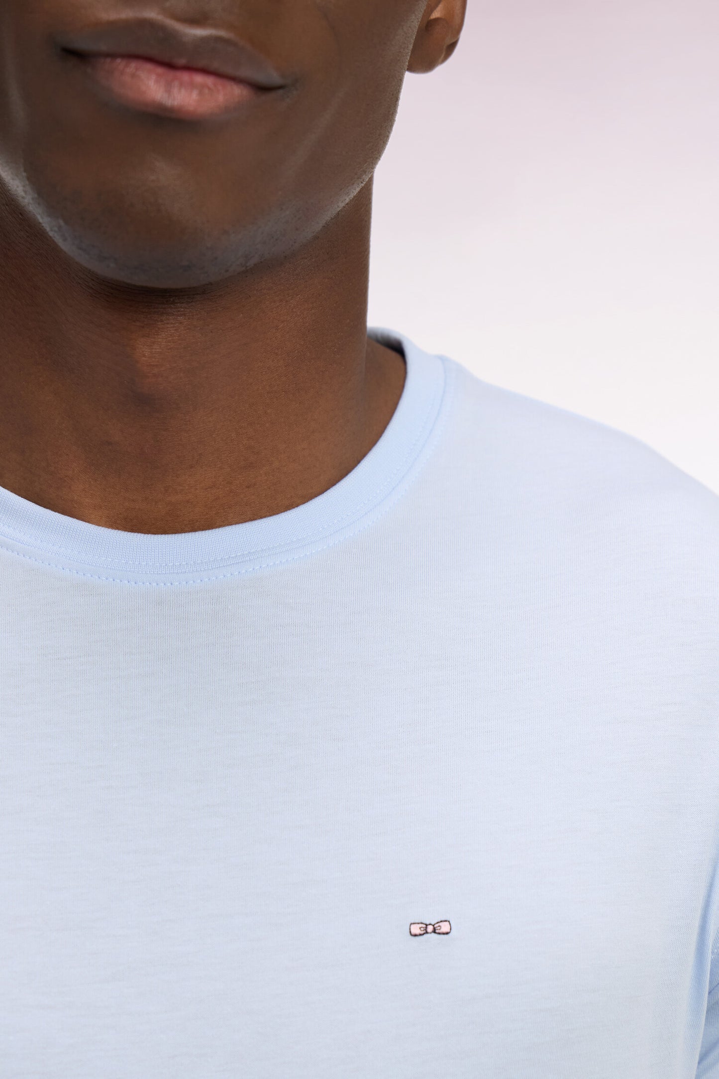 T-shirt à manches courtes en coton Pima ciel coupe regular