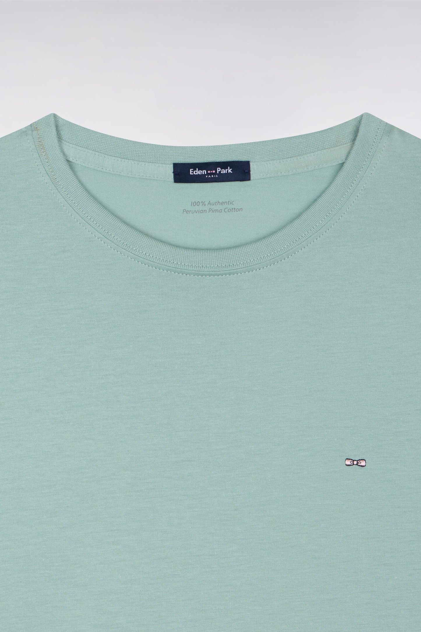 T-shirt à manches courtes en coton Pima vert d'eau coupe regular