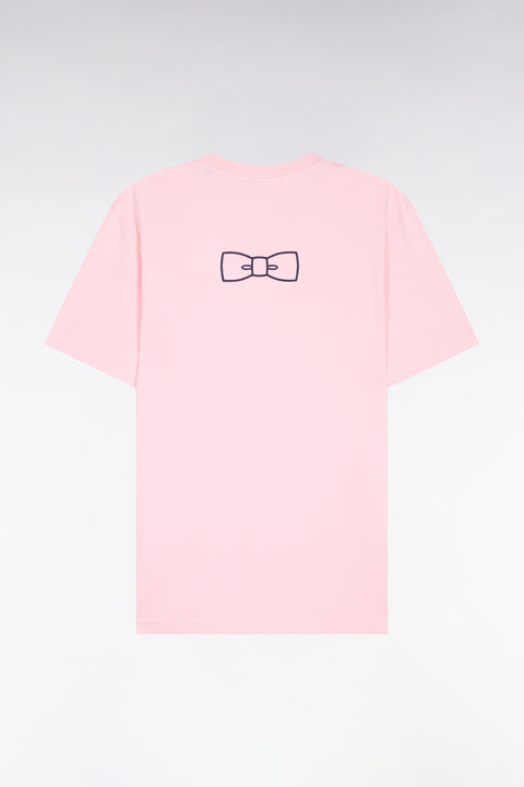 T-shirt à manches courtes en coton Pima rose brodé coupe regular - Image 2