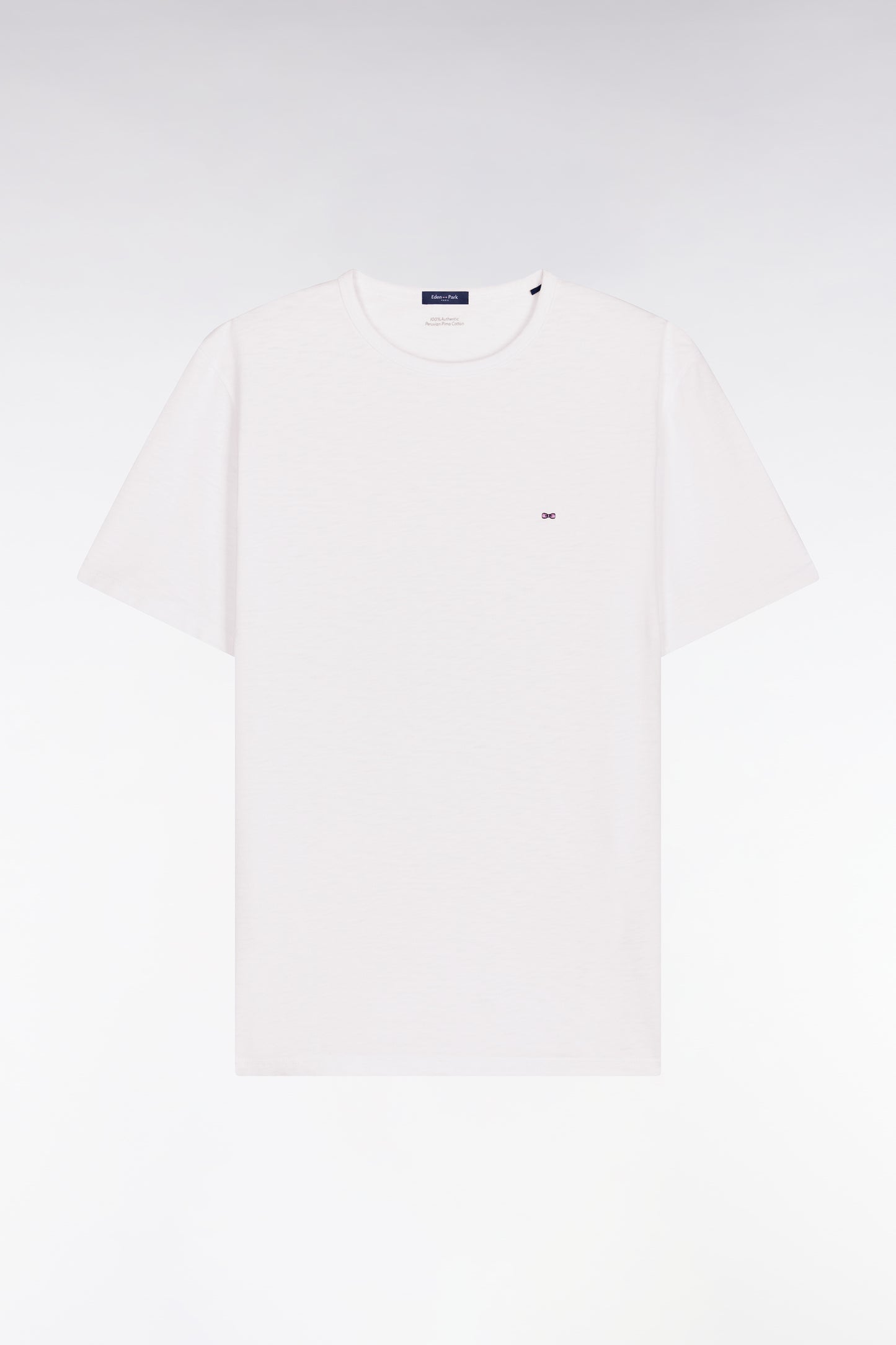 T-shirt à manches courtes en jersey de coton slub blanc coupe regular