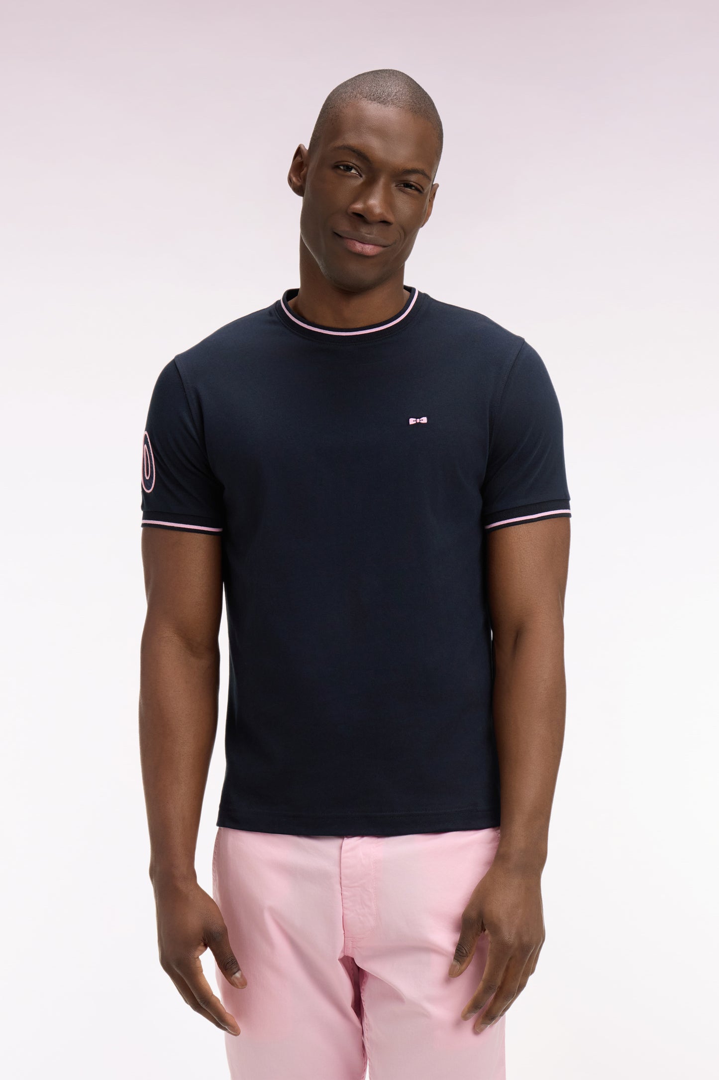 T-shirt à manches courtes en coton marine