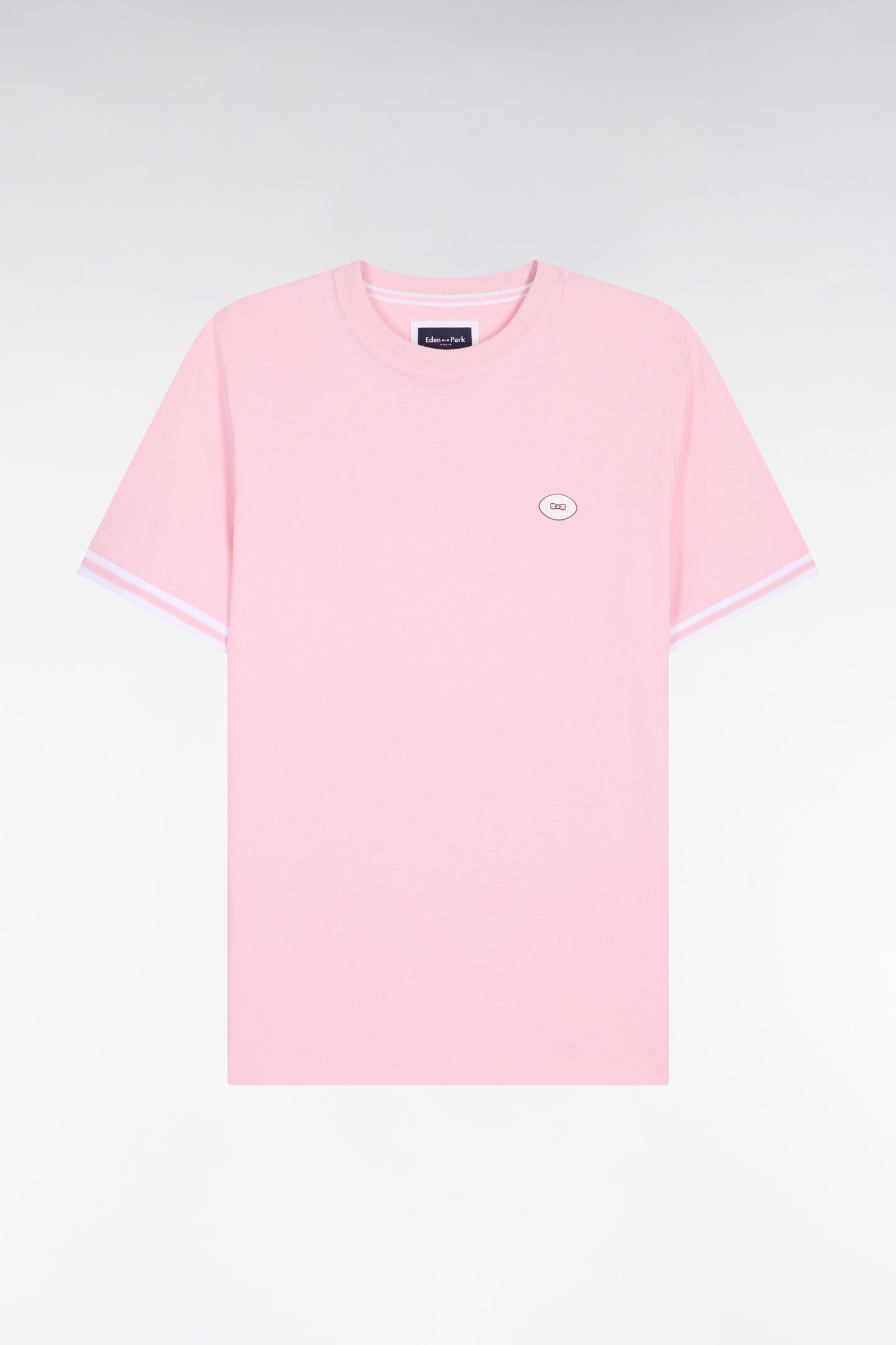 T-shirt à manches courtes en coton rose coupe regular