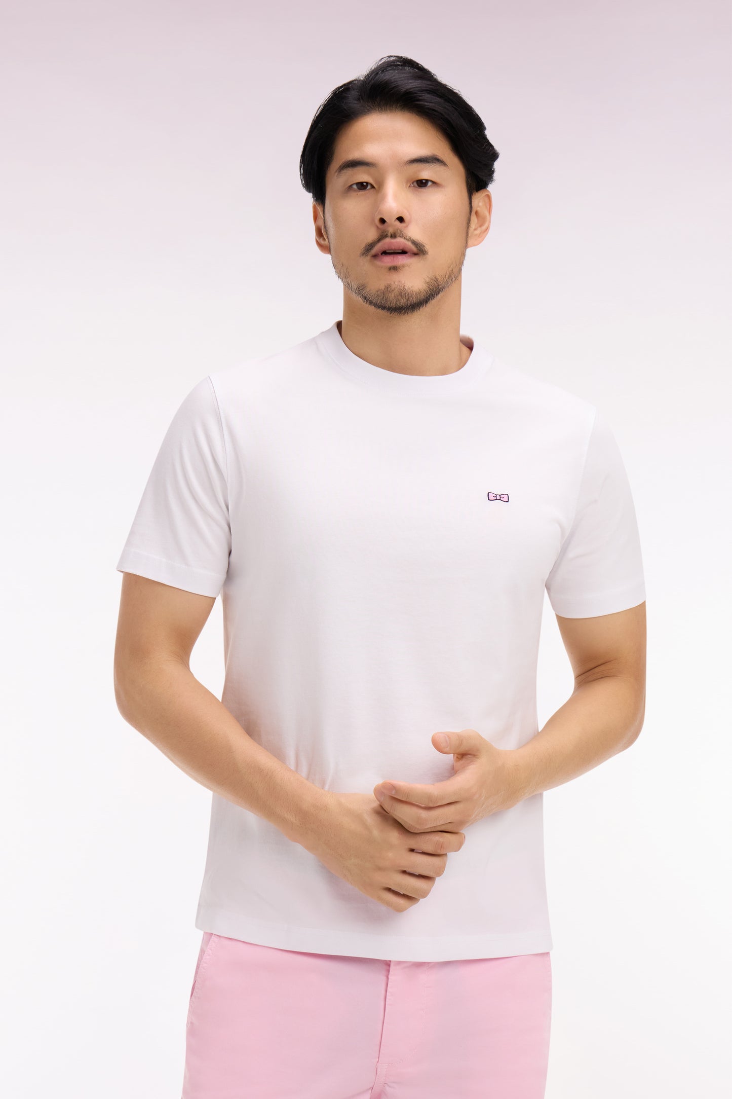 T-shirt à manches courtes blanc sérigraphié coupe regular