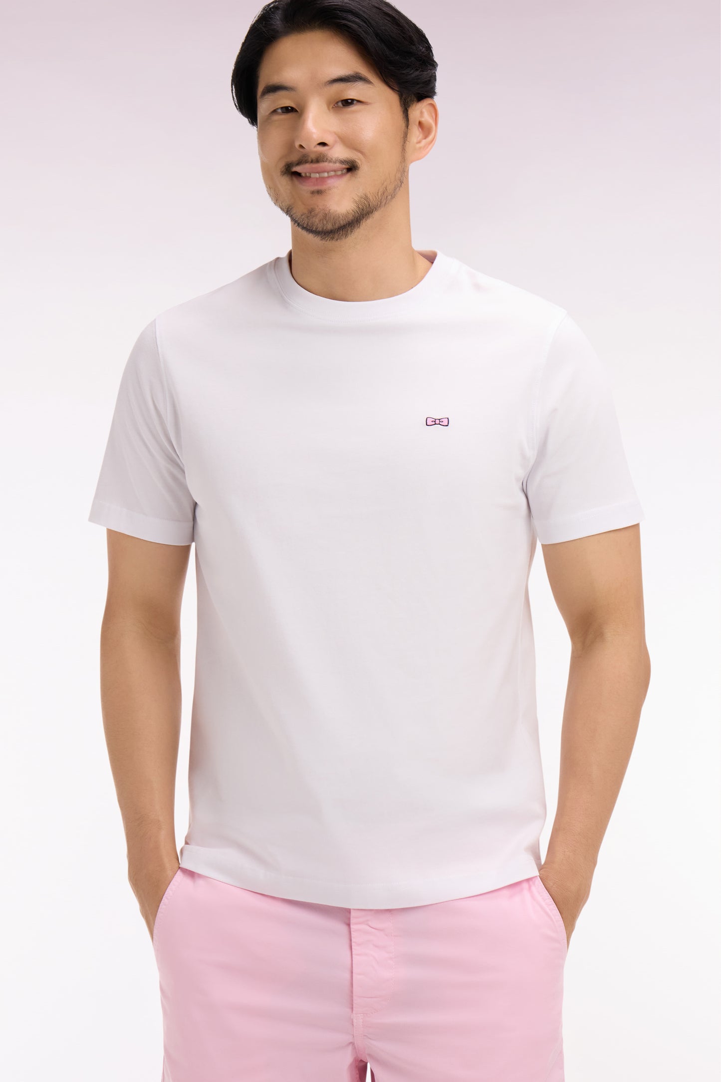 T-shirt à manches courtes blanc sérigraphié coupe regular