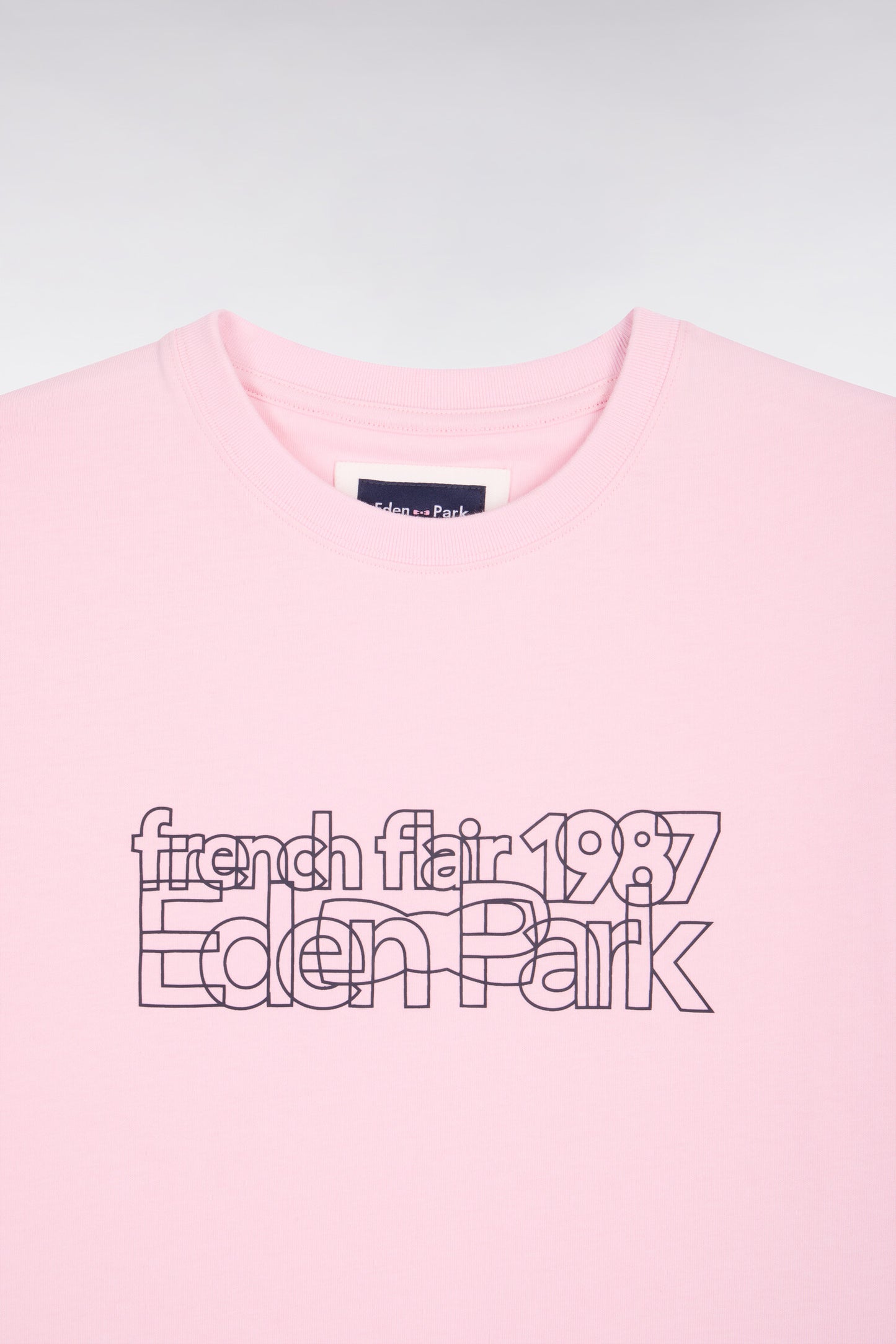 T-shirt à manches courtes sérigraphié rose coupe regular