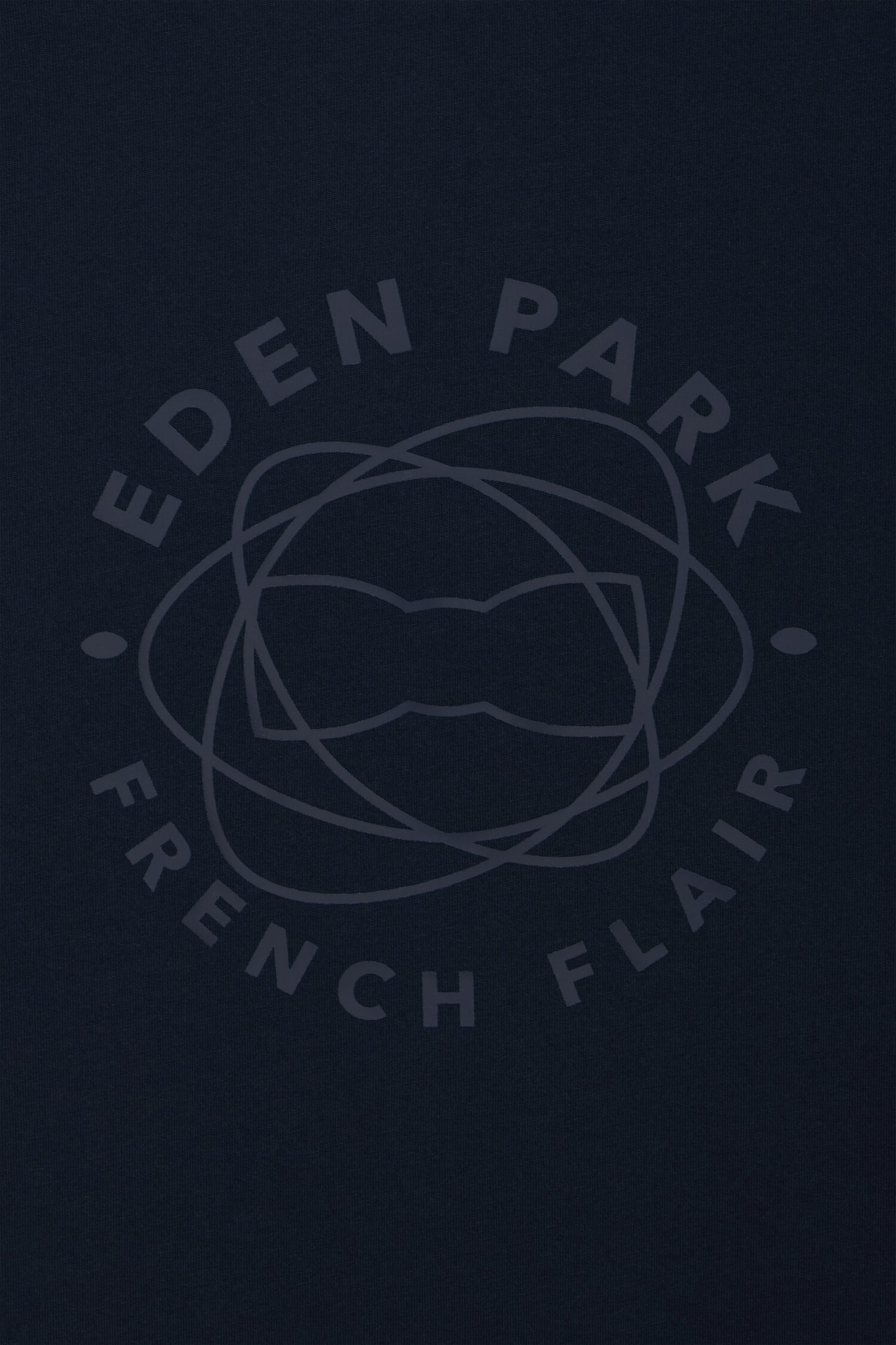 T-shirt à manches courtes en coton marine sérigraphié coupe regular