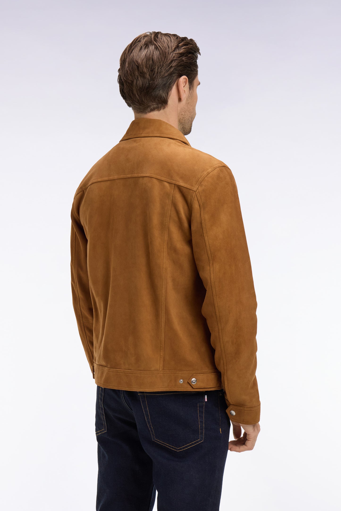 Blouson en daim velours marron