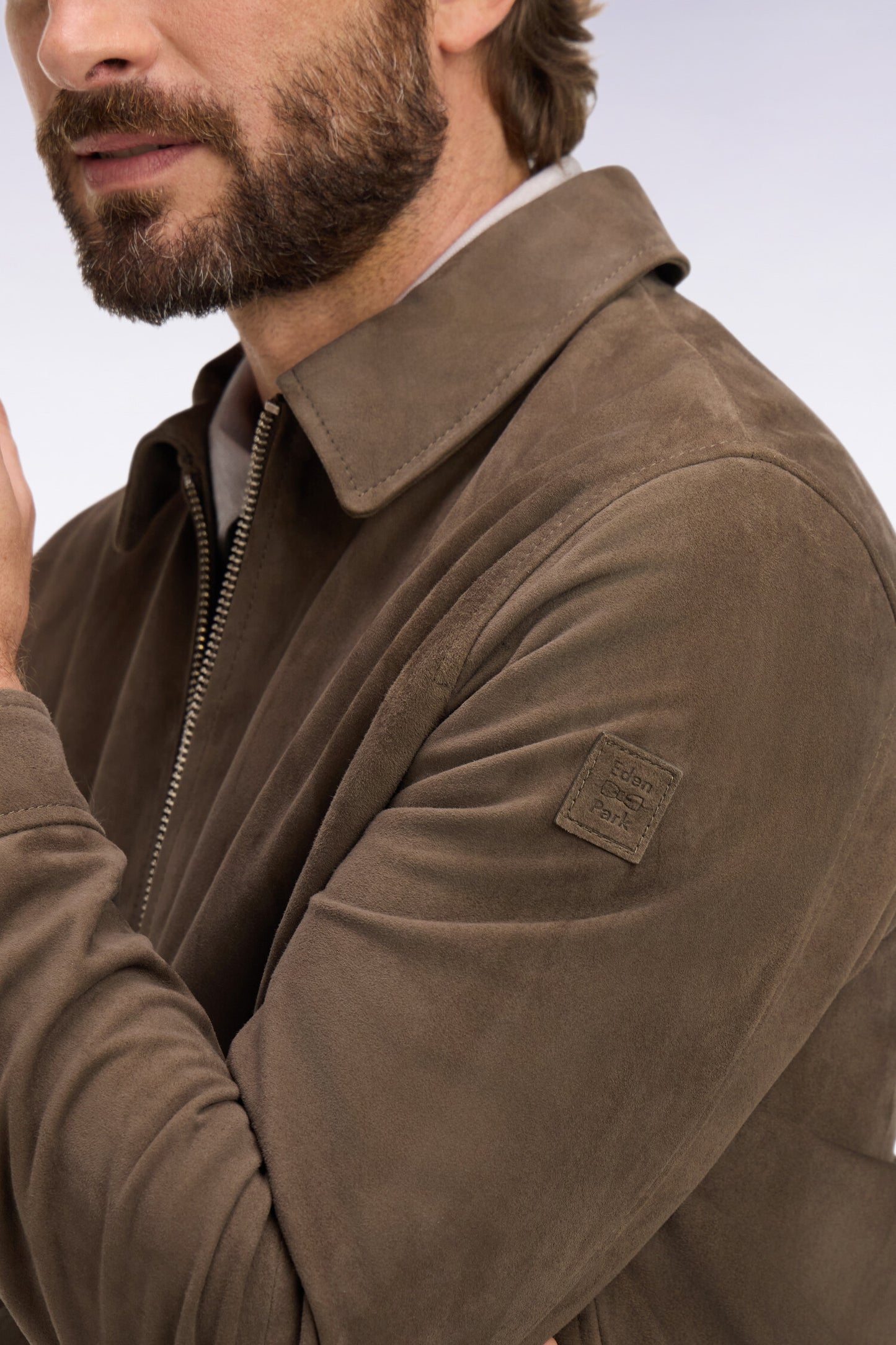 Brown suede split leather jacket