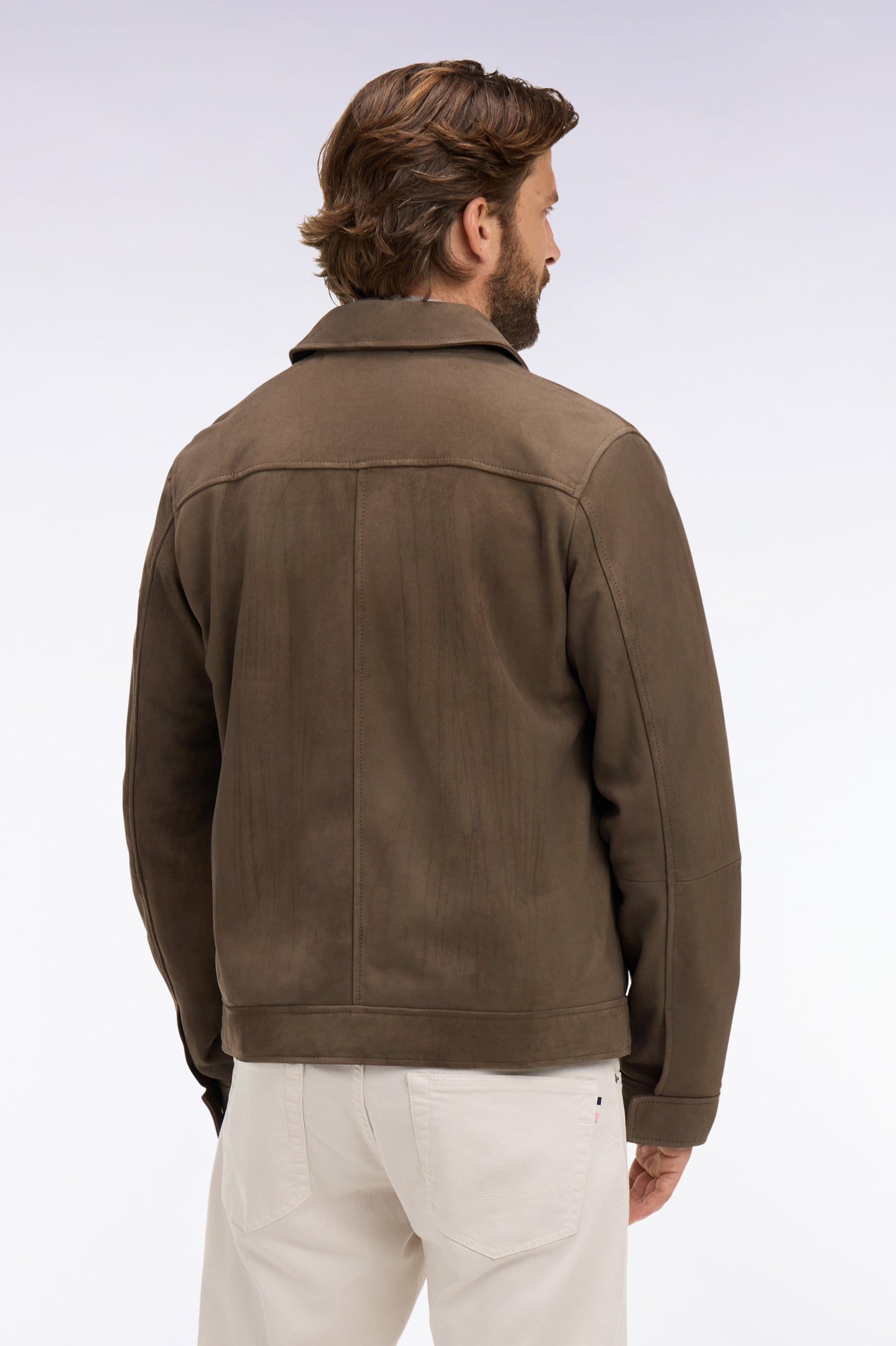 Brown suede split leather jacket
