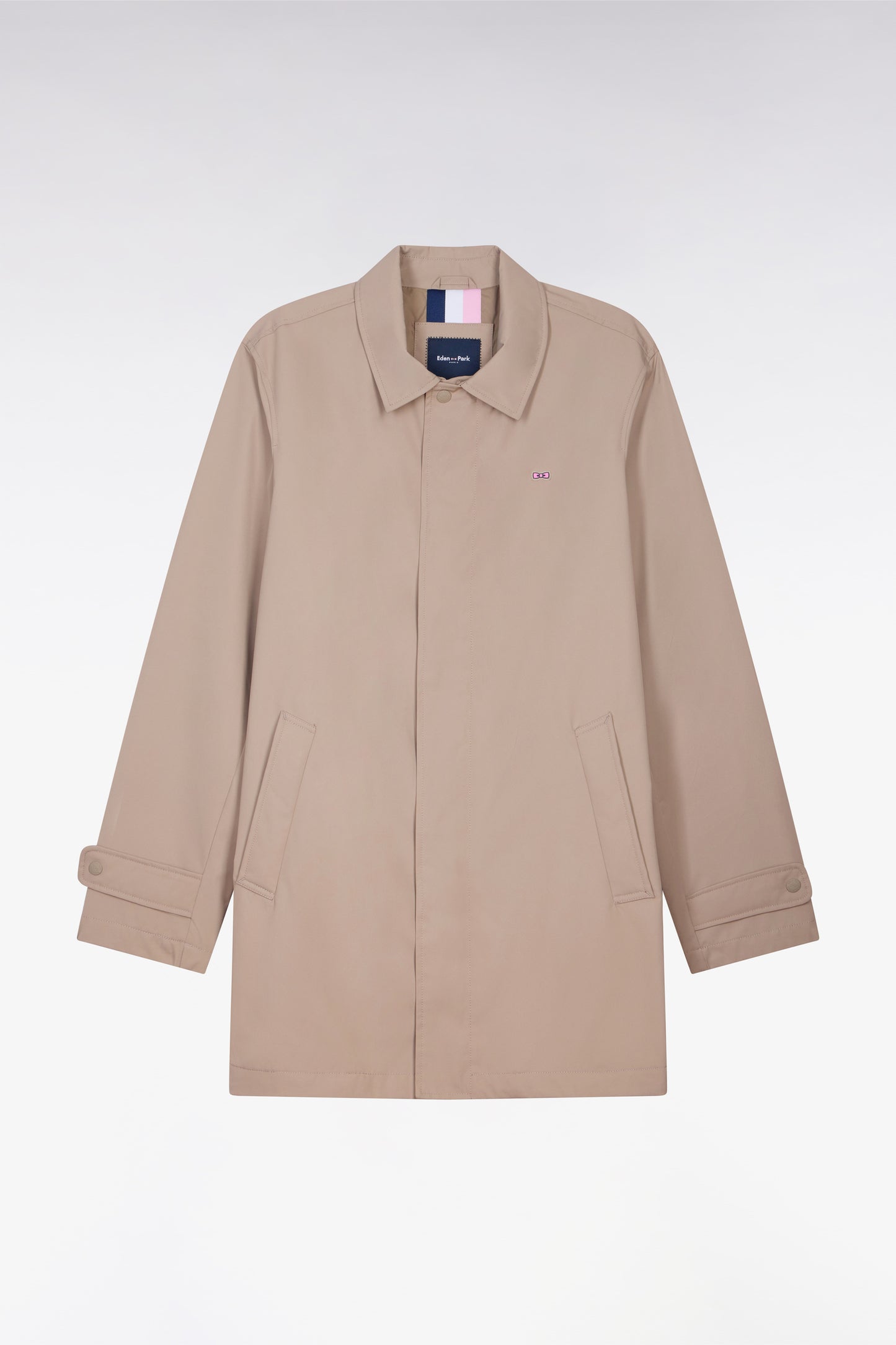 Imperméable court en nylon grège