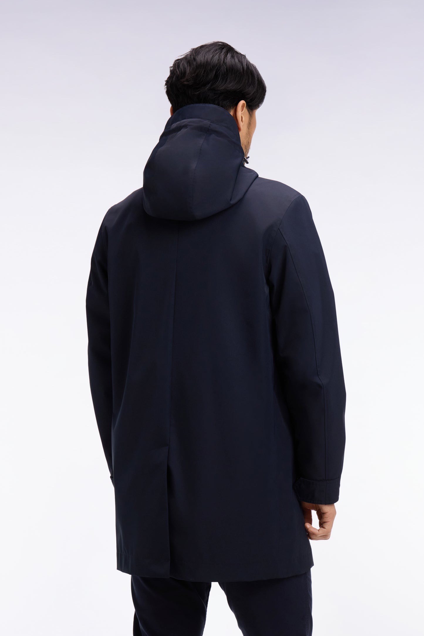 Parka à capuche en nylon marine