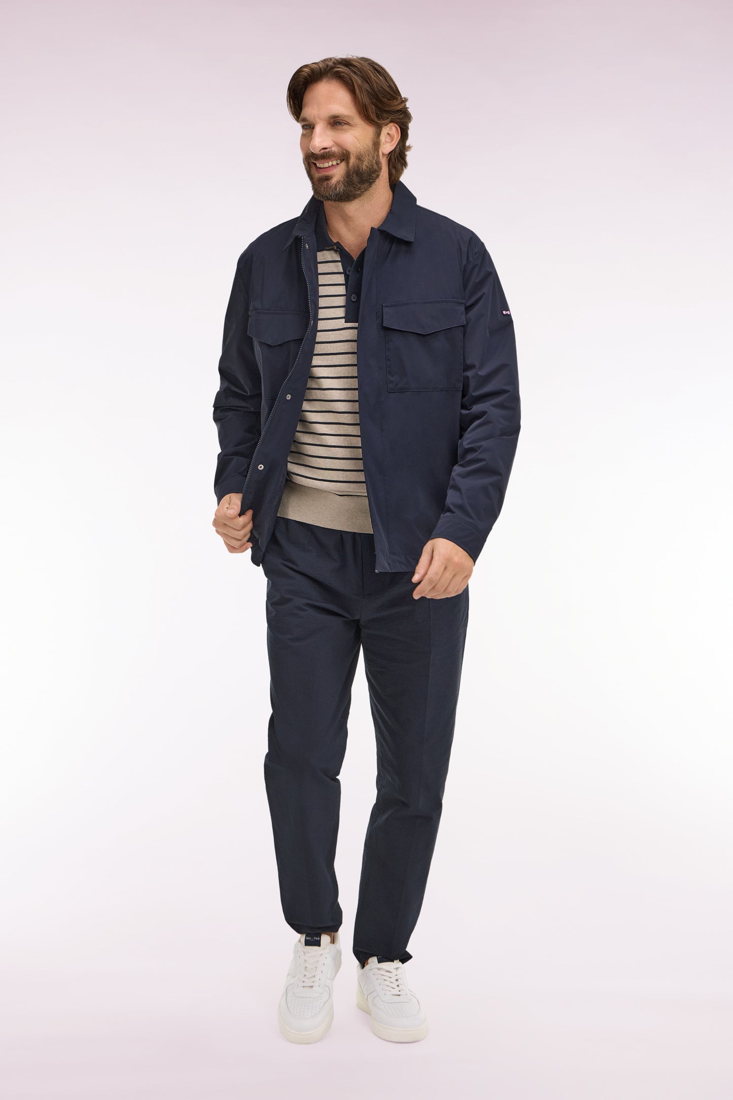 Surchemise en nylon stretch marine