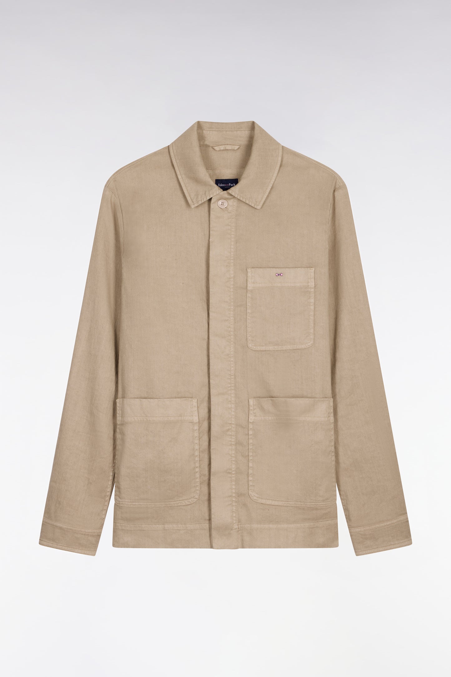 Surchemise en lin et coton beige