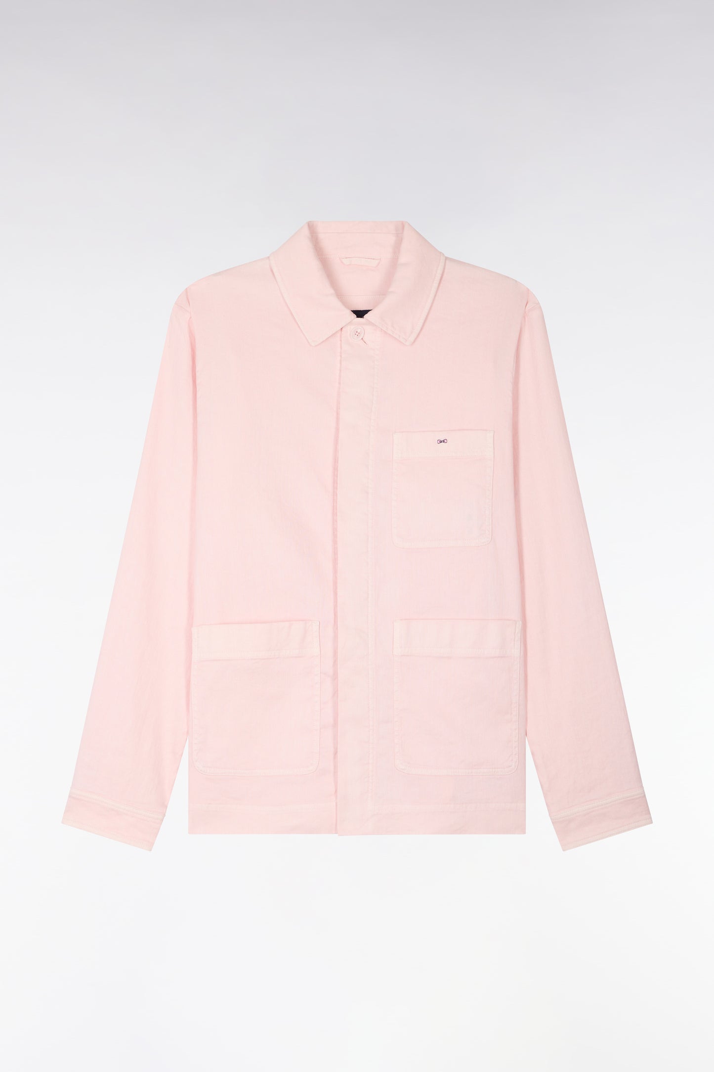 Surchemise en lin et coton rose