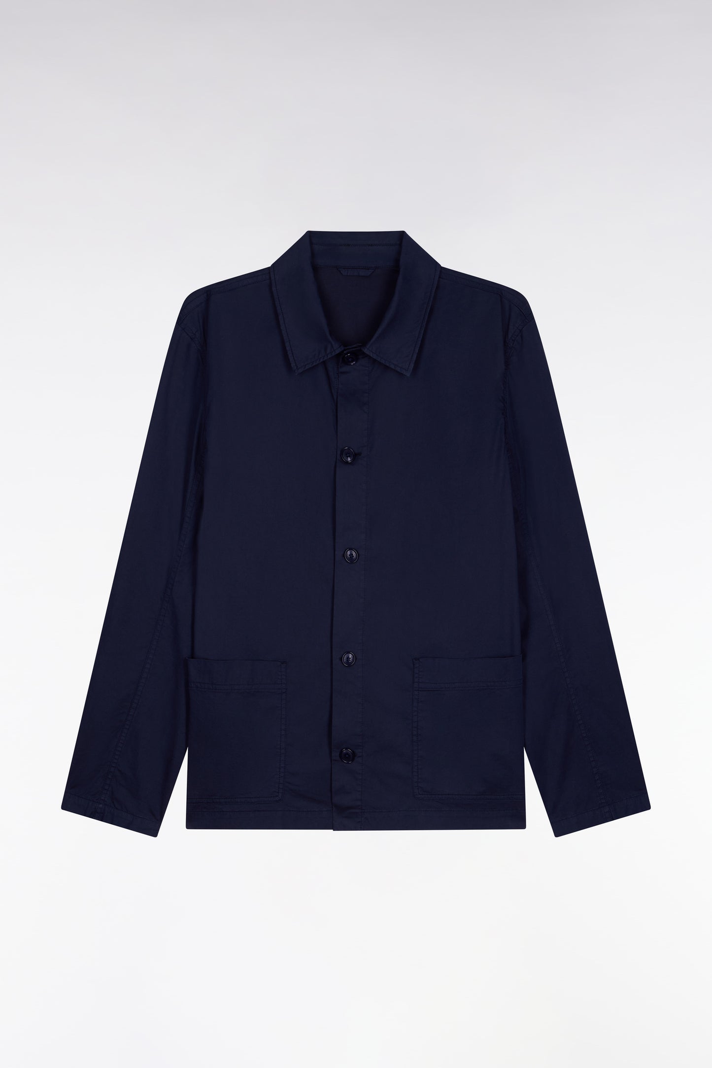 Surchemise en lyocell et coton stretch marine