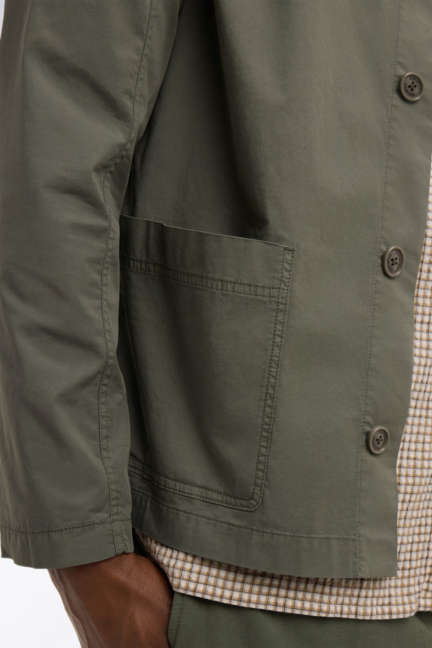 Surchemise en lyocell et coton stretch kaki