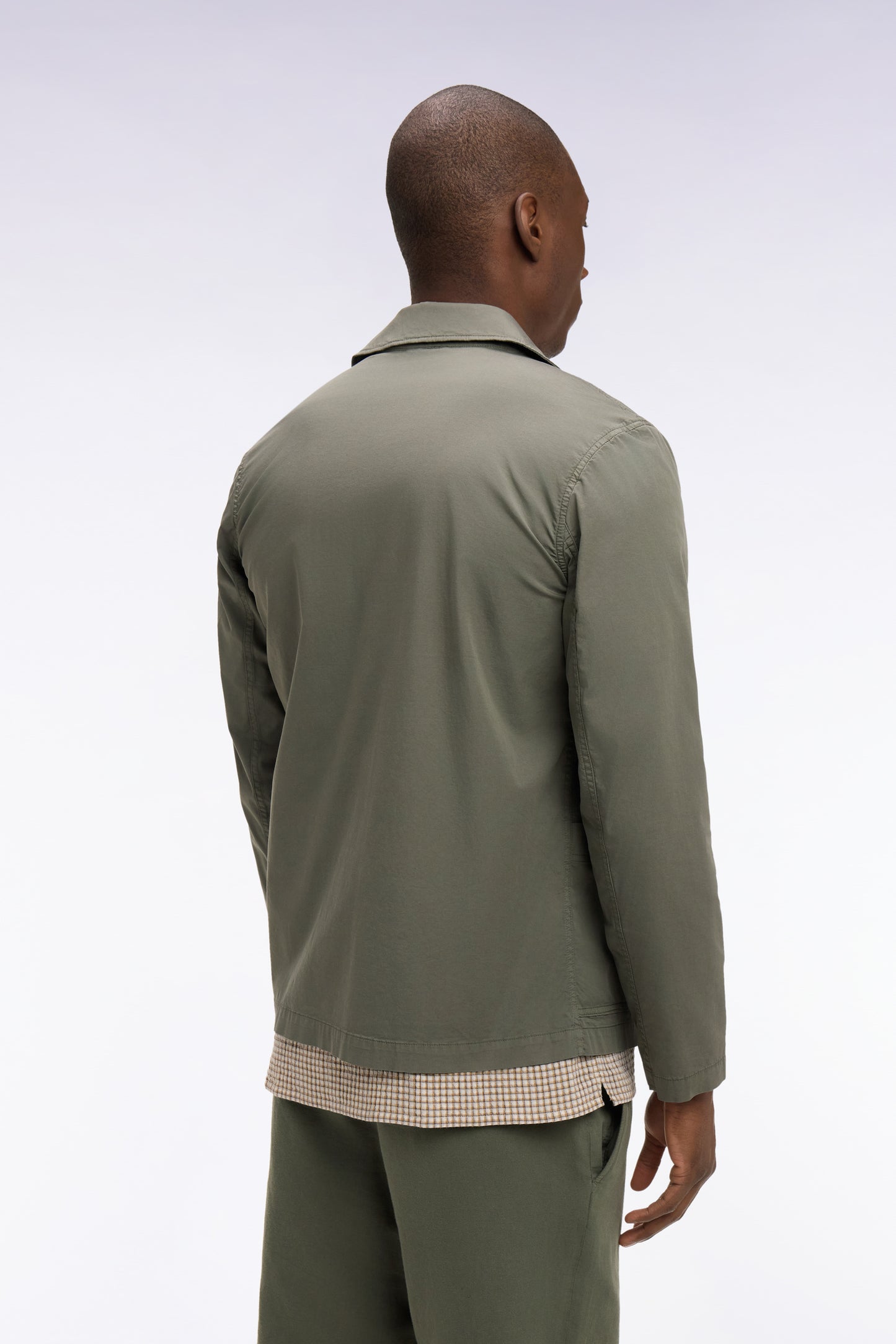 Surchemise en lyocell et coton stretch kaki