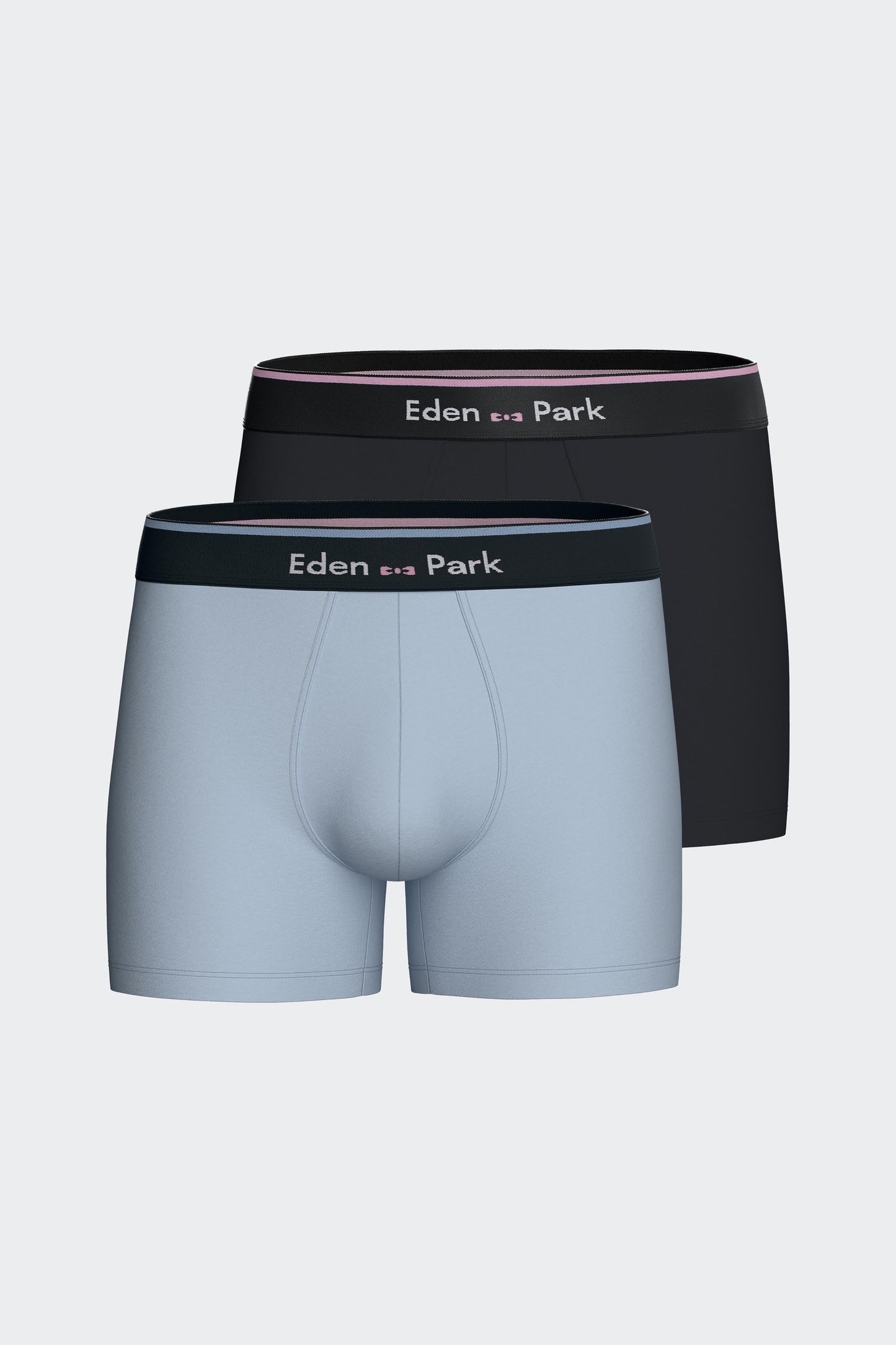 Pack of two boxers in sky and navy stretch cotton jersey