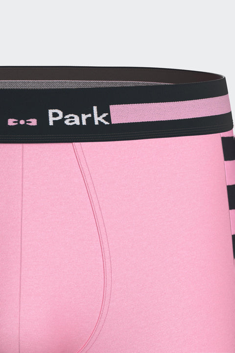 Lot de deux boxers en jersey de coton stretch marine et rose rayé - Image 3