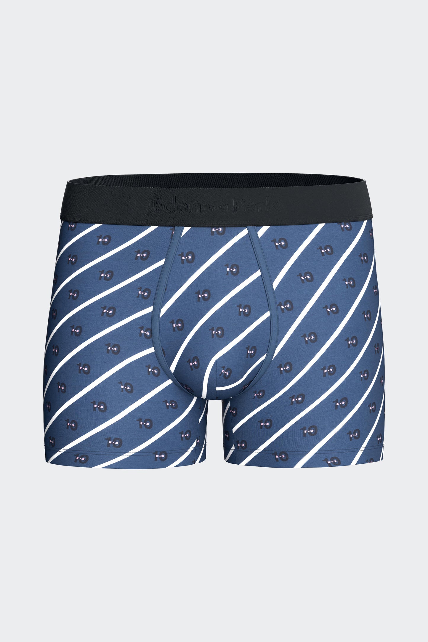 Pack of two boxers in plain navy and navy stretch cotton jersey with micropatterns 10