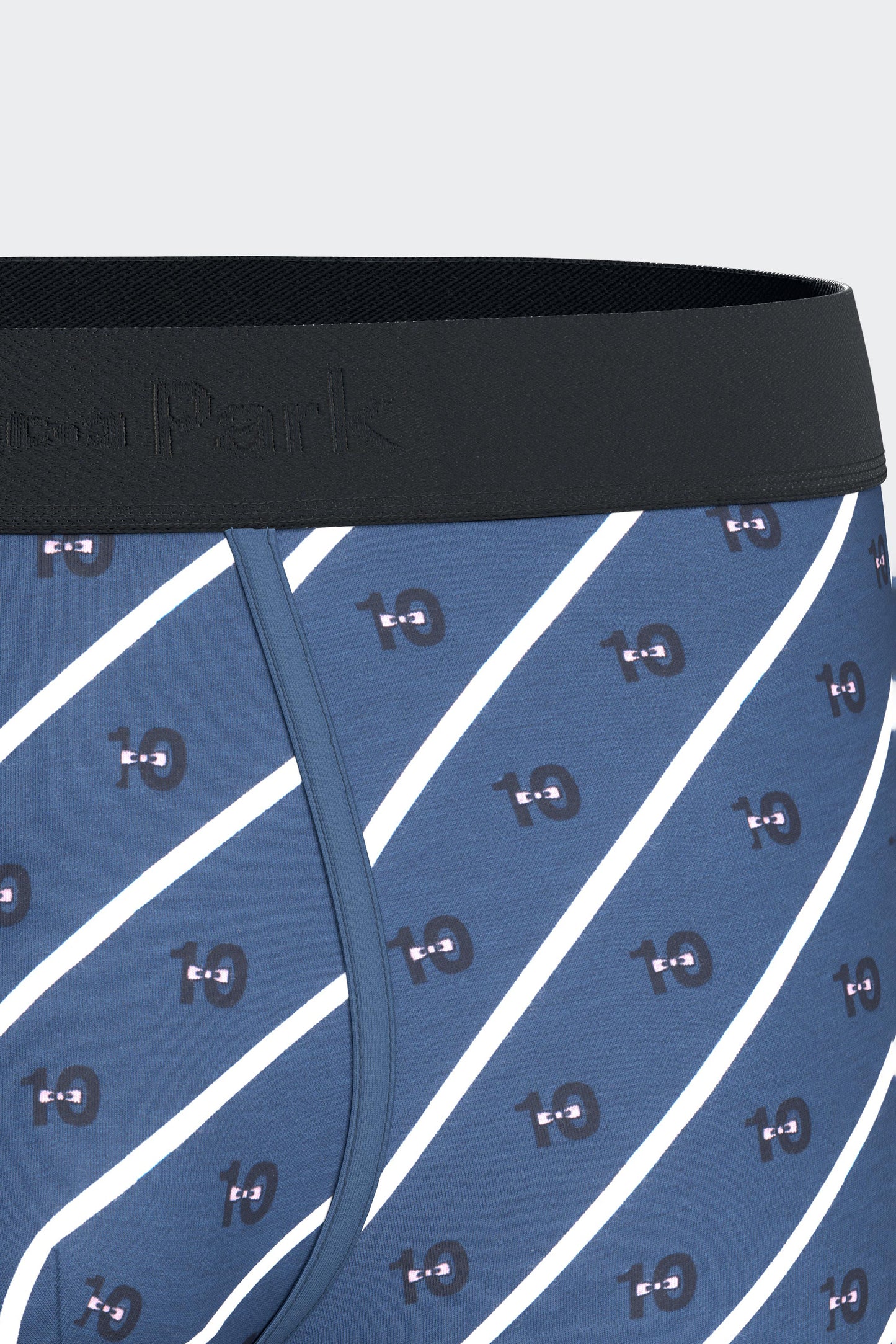 Pack of two boxers in plain navy and navy stretch cotton jersey with micropatterns 10