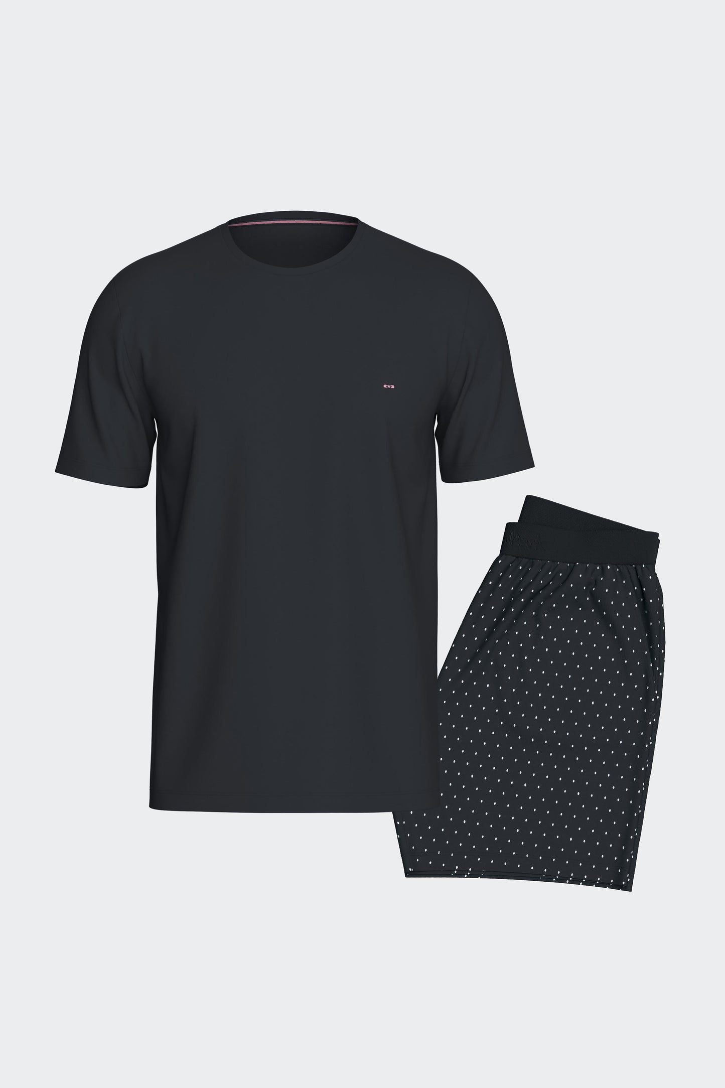 Short navy cotton pajamas