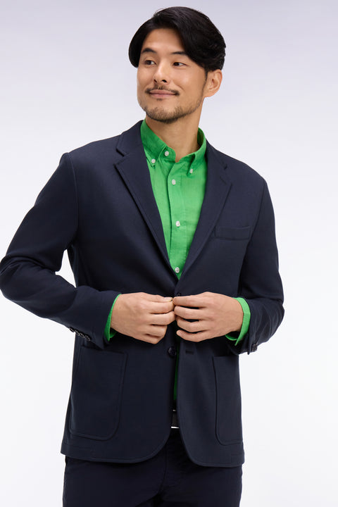 Veste en jersey de coton stretch marine - Image 1