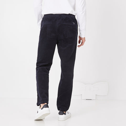Navy blue stretch cotton velour pants - Image 2