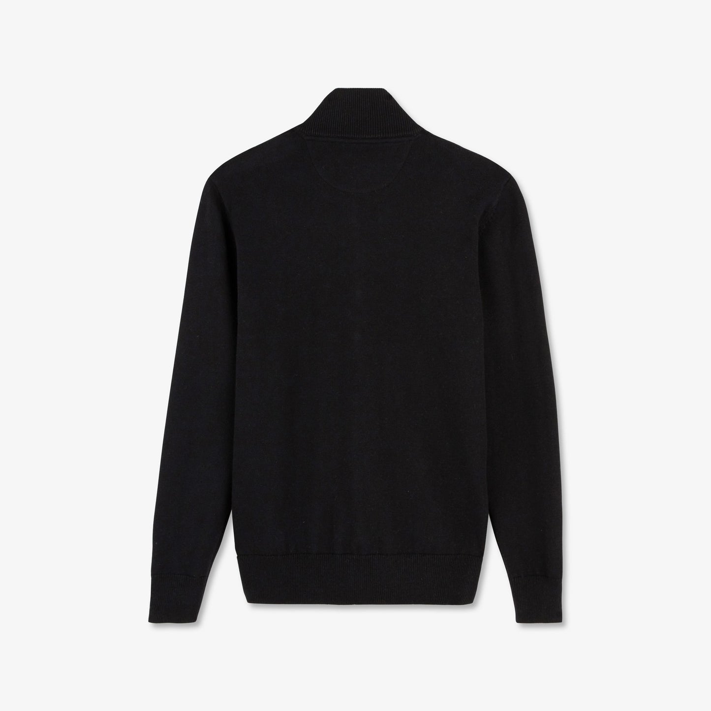 Black zip cardigan with stand-up collar