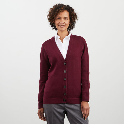 Plain burgundy cardigan - Image 3