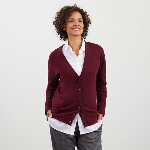 Plain burgundy cardigan - Image 1