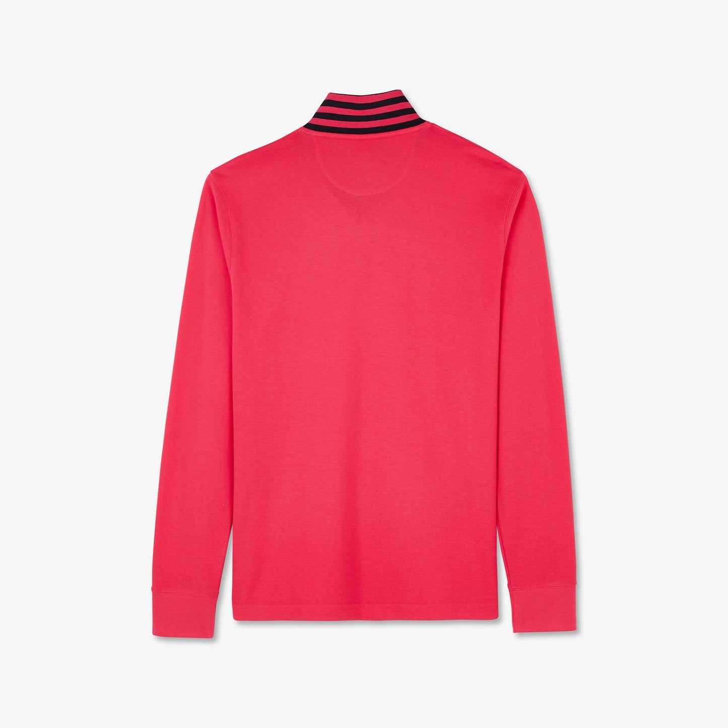 Pink long-sleeved polo shirt