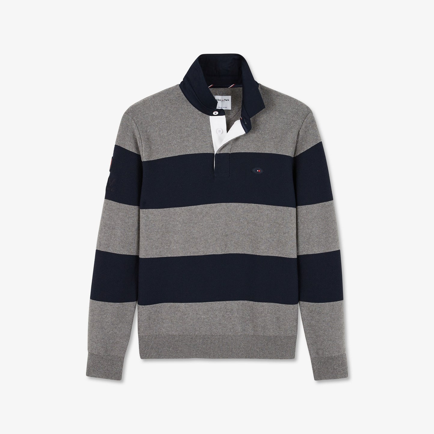 Grey circle jumper with XV de France embroidery