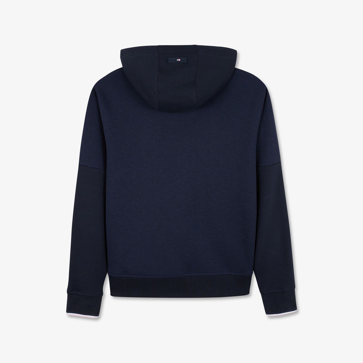 Dark blue bimaterial sweatshirt with tricolour trim