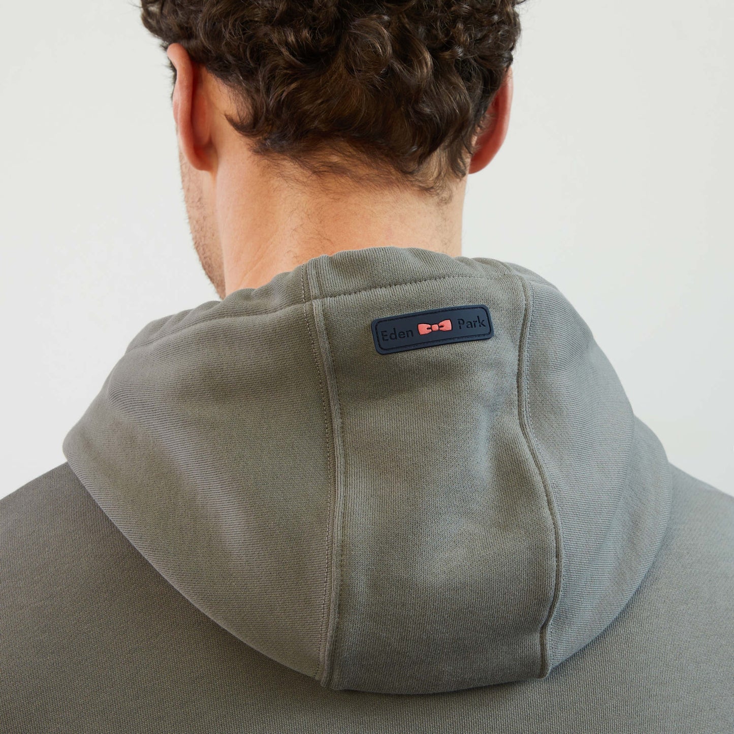 Grey hooded sweatshirt with contrasting detail